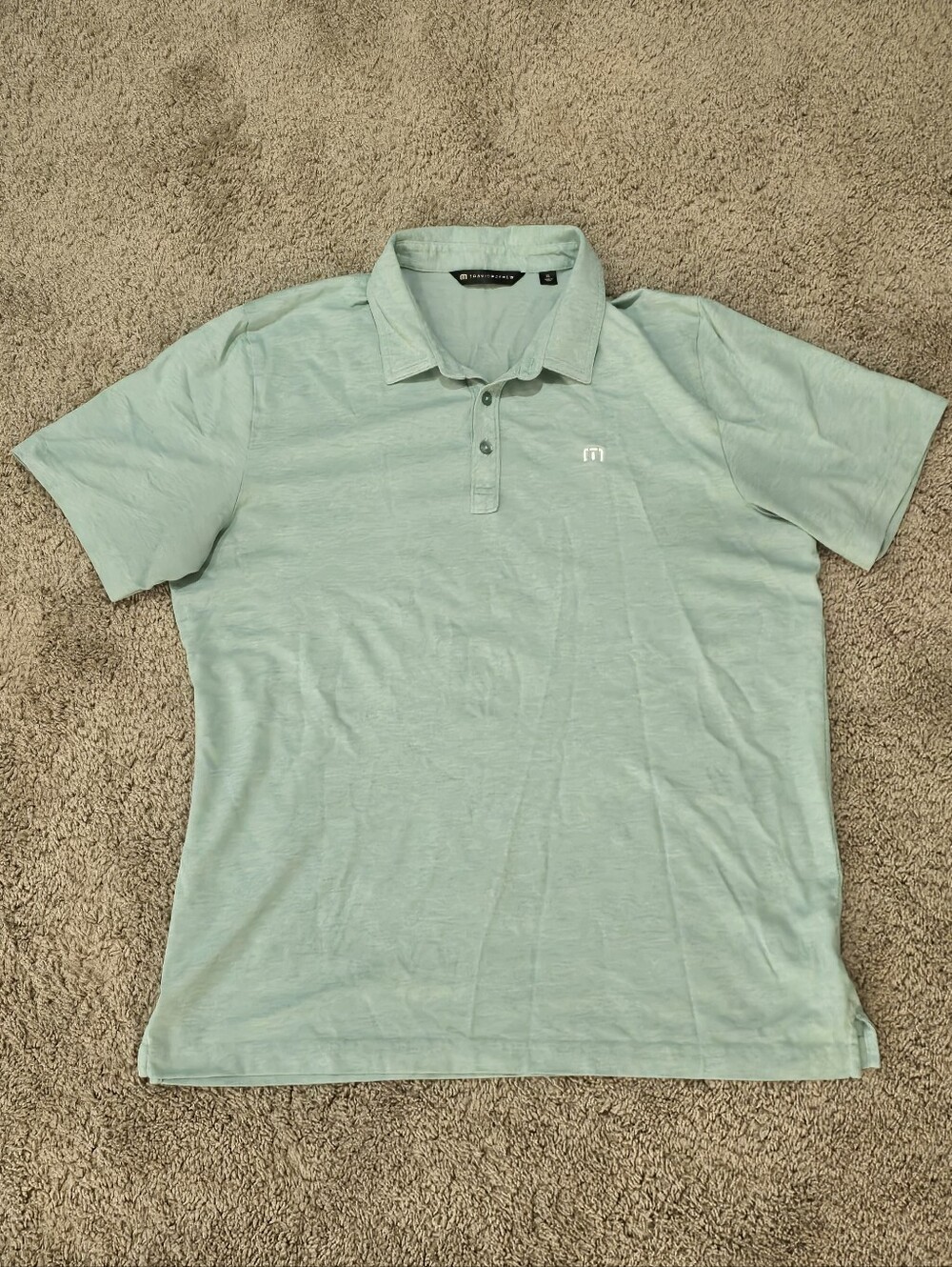 Travis Mathew Mens Polo Teal Size XL